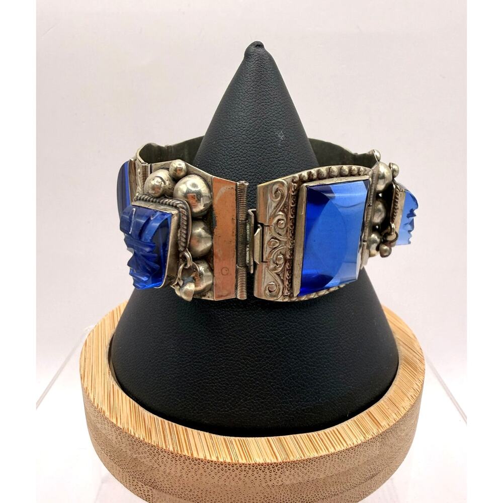 Vintage Mexico Taxco 925 Multi Panel Story Bracelet-Marked - Picture 5 of 11